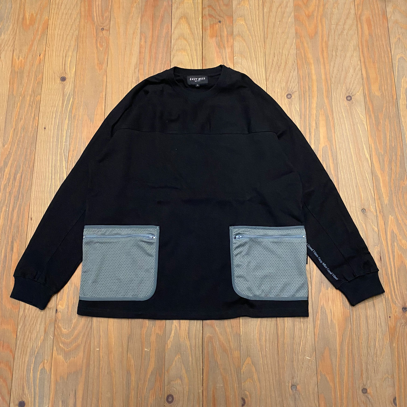 EAZY M!SS DOUBLE MESH POCKET L/S TEE