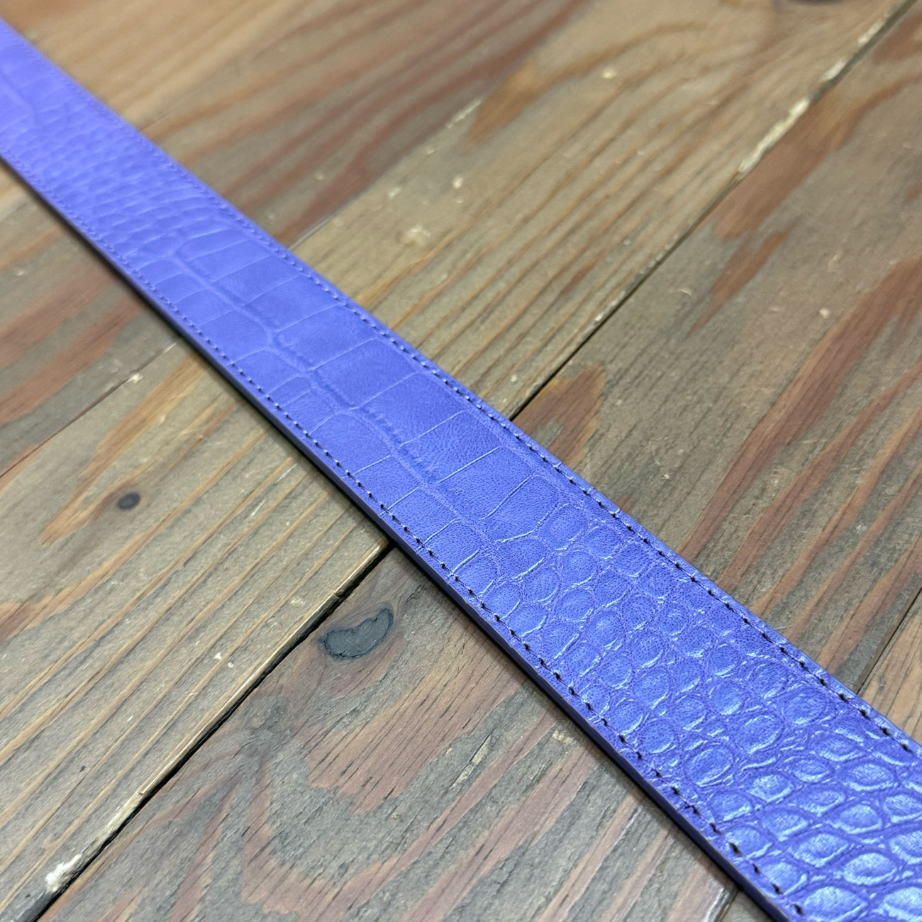 LOOSEY LOVES YOU PURPLE CROC SKIN BELT